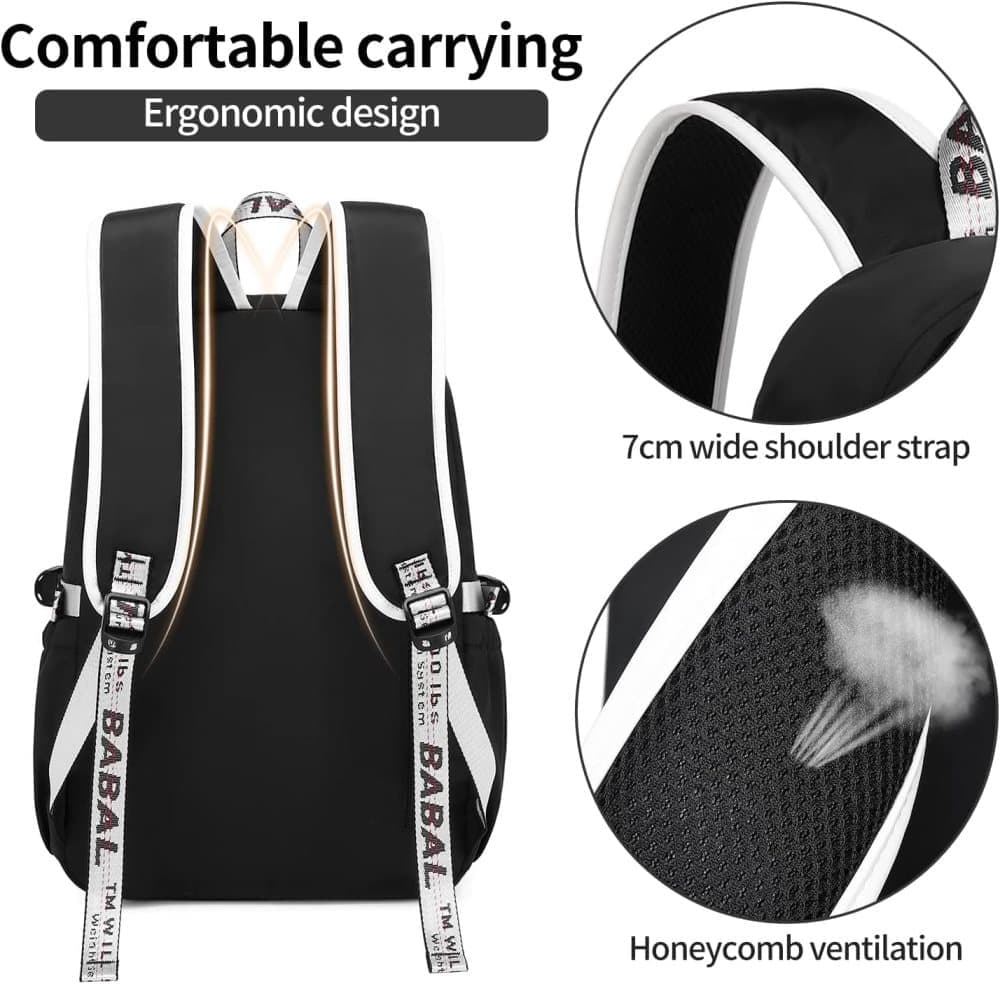 Waterproof Children Backpack for School, Durable Large Capacity Comfortable to Carry, Black - Image 6