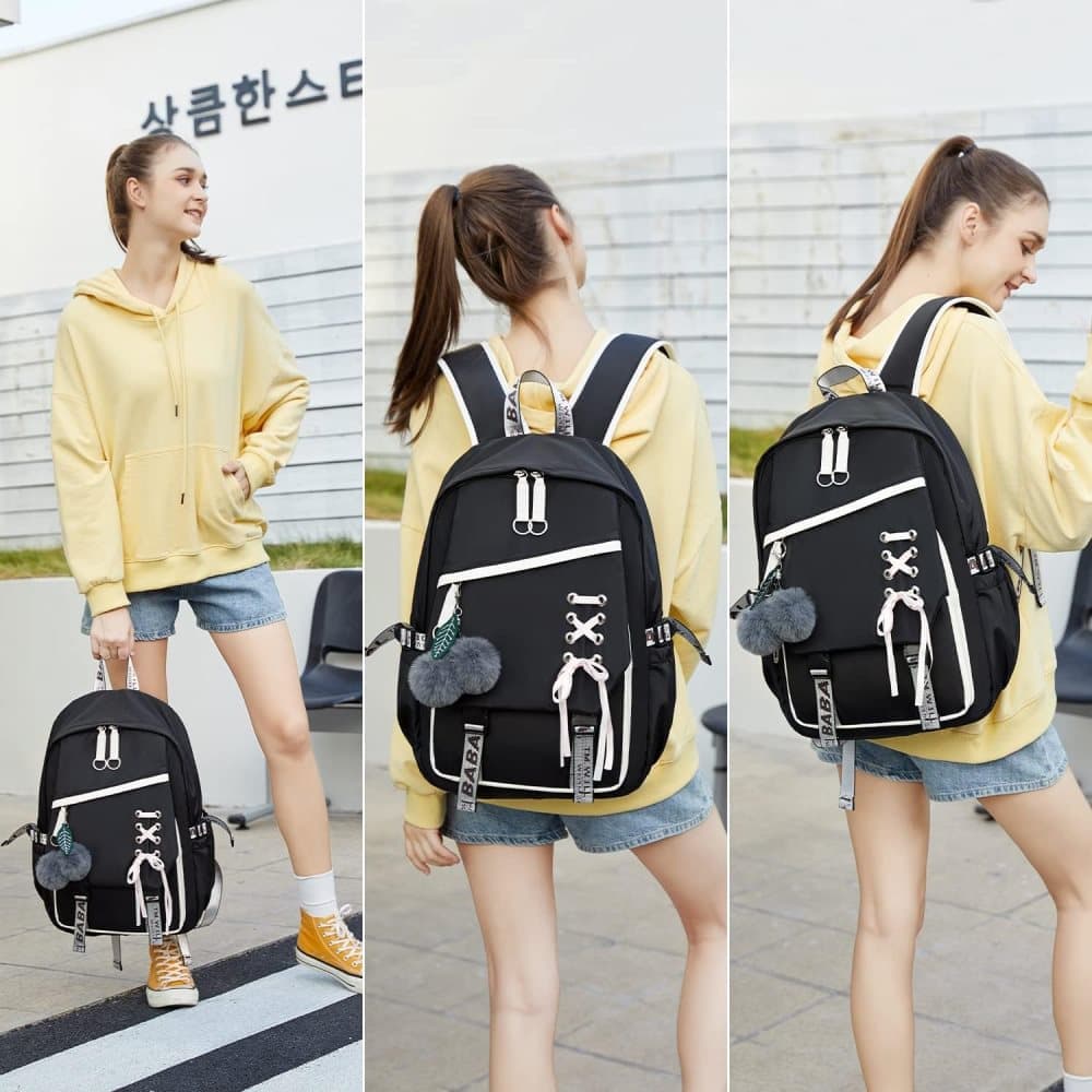 Waterproof Children Backpack for School, Durable Large Capacity Comfortable to Carry, Black - Image 7