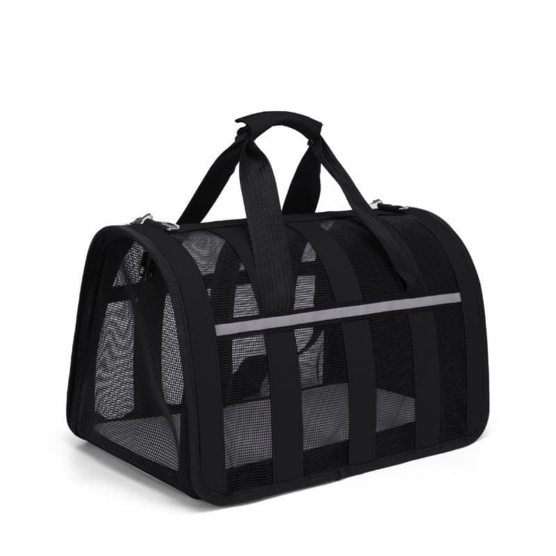 1 Pack Foldable Pet Carrier Bag for Cats and Dogs, Soft Breathable Travel Bag, Black, M - Image 1