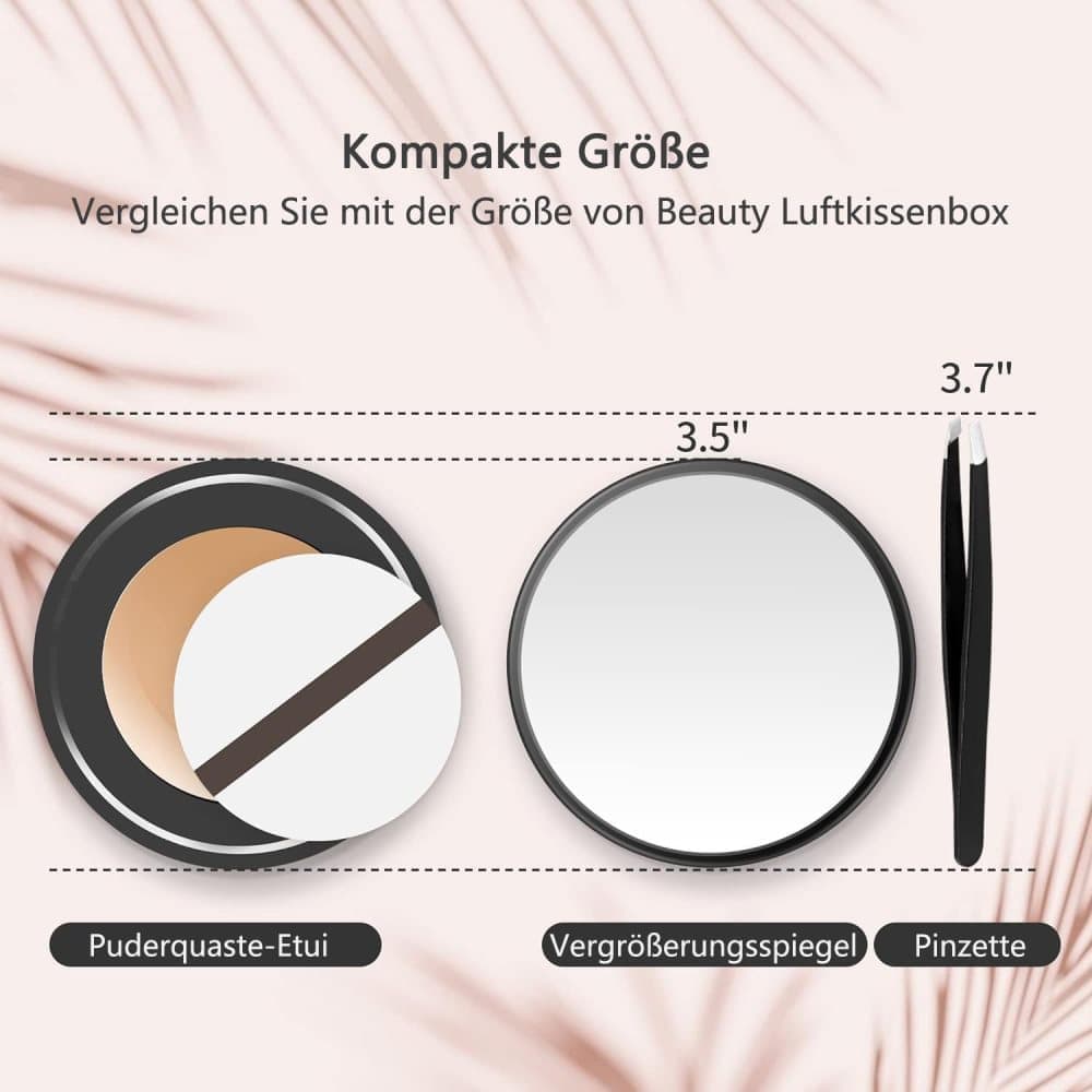 20X/30X Magnification Makeup Mirror with Tweezers, Black, 20X - Image 2