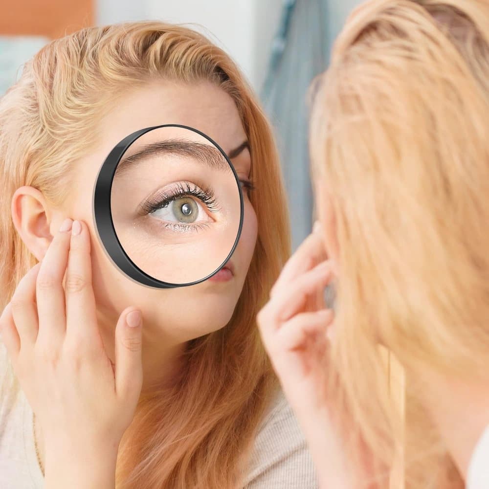 20X/30X Magnification Makeup Mirror with Tweezers, Black, 20X - Image 4