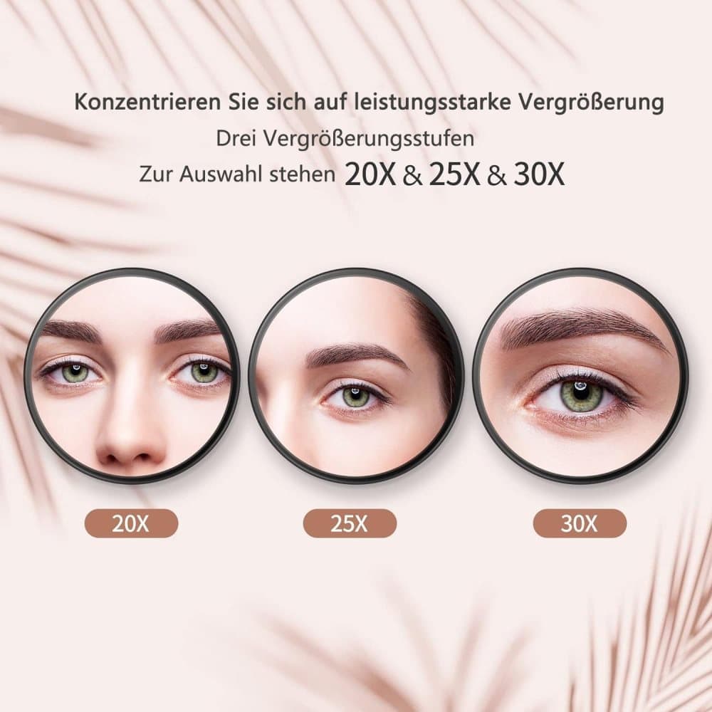 20X 30X Magnification Makeup Mirror with Tweezers, White, Practical Makeup Tool - Image 3