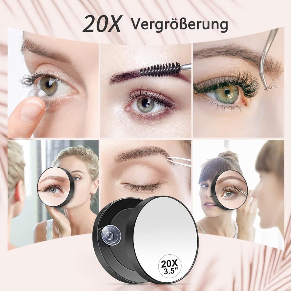 20X 30X Magnification Makeup Mirror with Tweezers, White, Practical Makeup Tool - Image 5