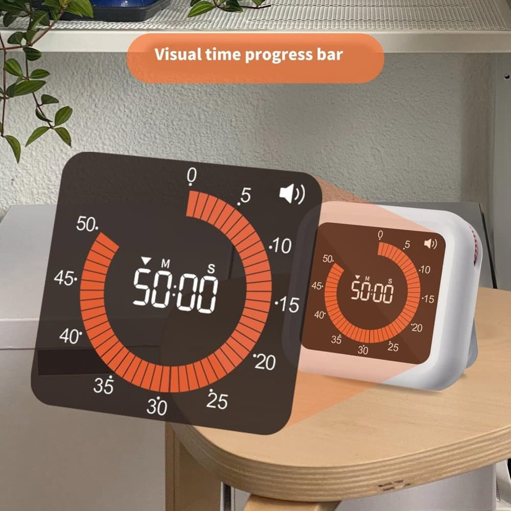 Rechargeable Visual Timer with Magnet and Stand, Adjustable Volume, 11 Hours 59 Minutes - Image 4