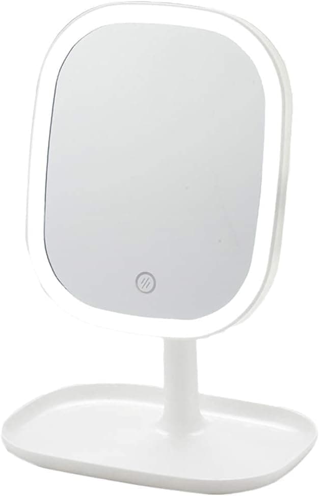 LED Makeup Mirror Rechargeable with Touch Control 3 Colors Dimmable 360 Adjustable, White - Image 1