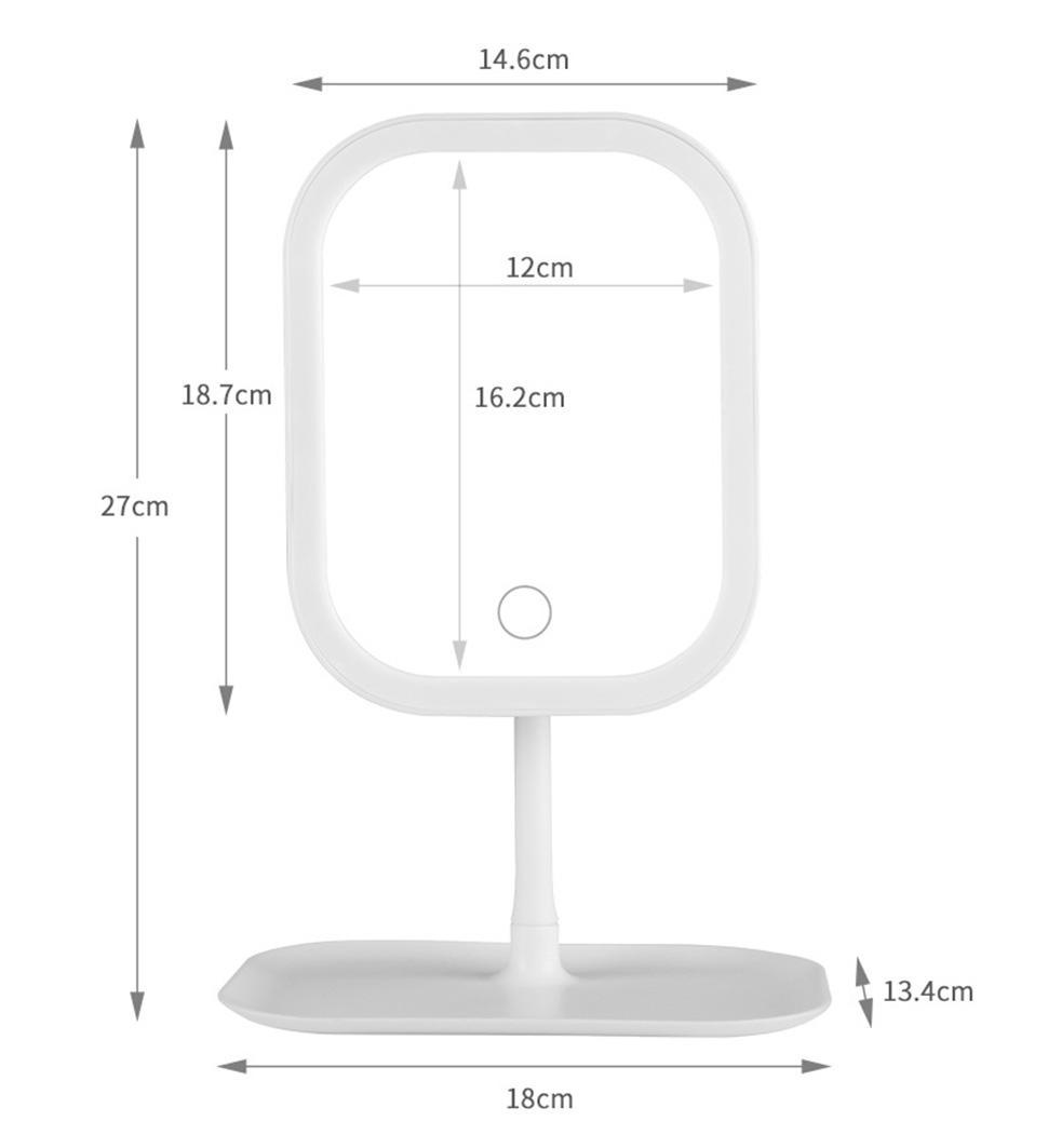 LED Makeup Mirror Rechargeable with Touch Control, 3 Colors, 360° Adjustable & Dimmable, Pink - Image 2