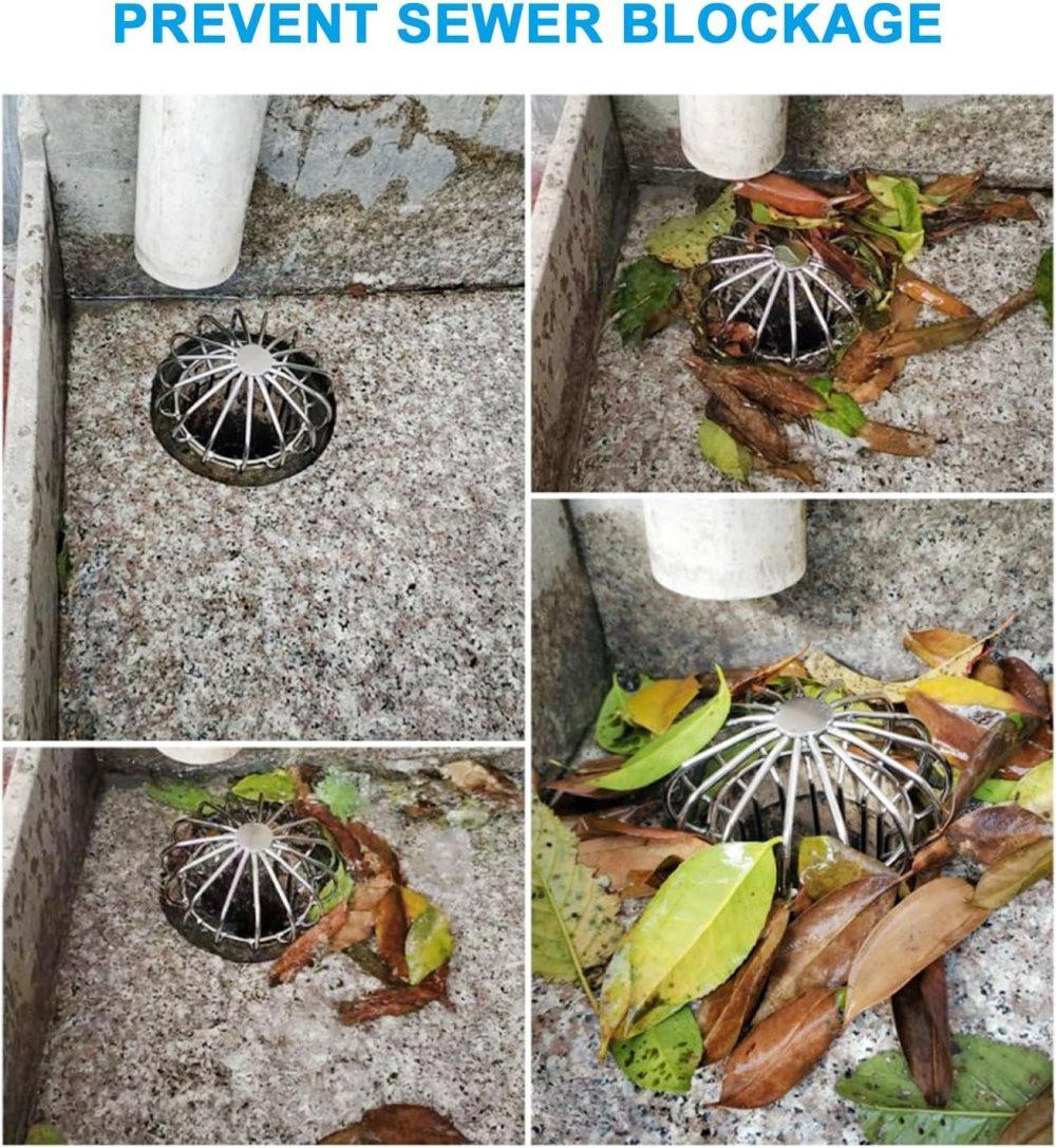 Leaf Stopper for Gutter, Ball-Shaped Drain Strainer for Roof with Large Flow Design, 68 x 92mm - Image 6