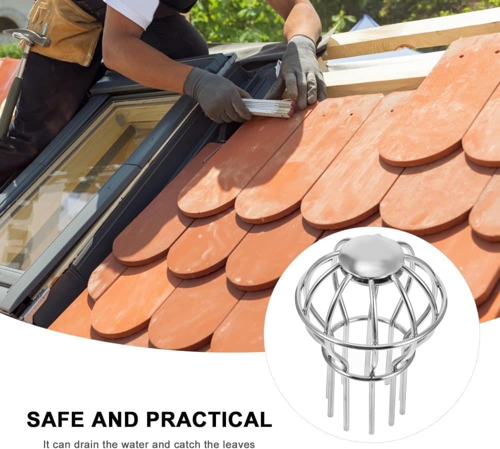 Leaf Stopper for Gutter, Ball-Shaped Drain Strainer for Roof with Large Flow Design, 68 x 92mm - Image 7