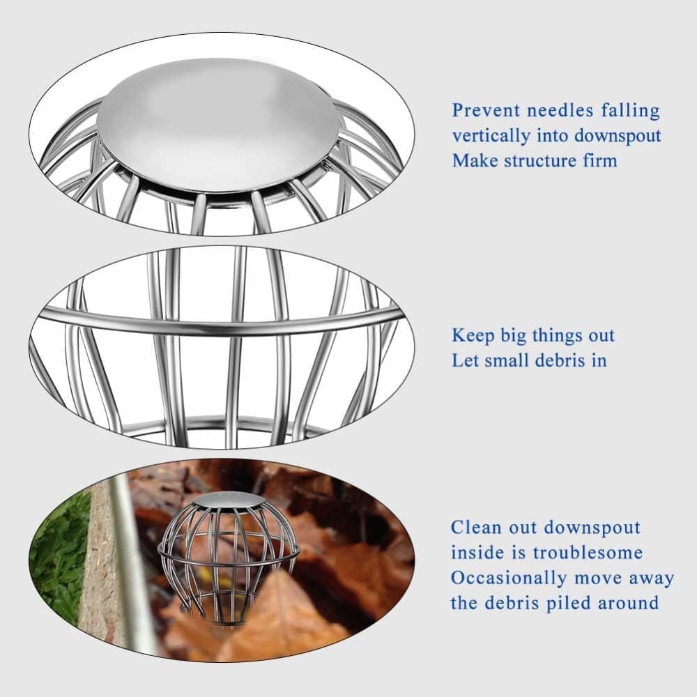 Leaf Stopper for Gutter, Ball-Shaped Floor Drain Strainer with Large Flow Design, 103 x 115mm - Image 4