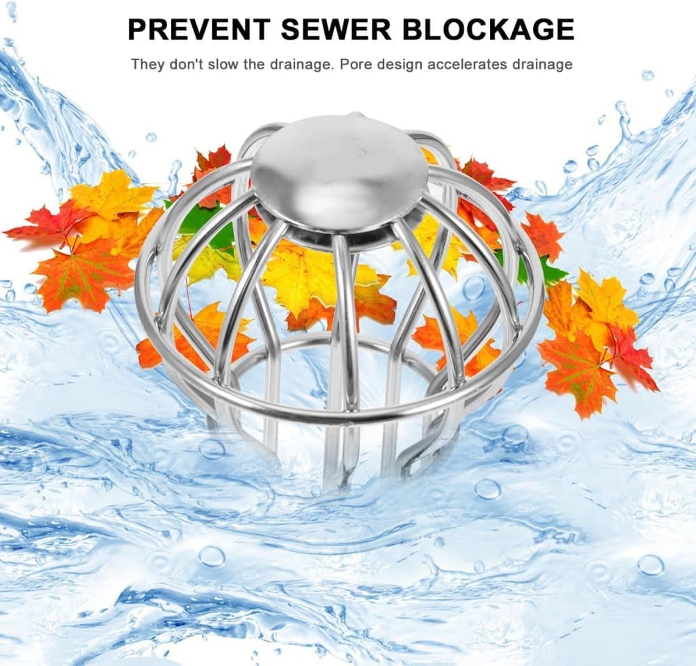 Leaf Stopper for Gutter, Ball-Shaped Floor Drain Strainer with Large Flow Design, 103 x 115mm - Image 8