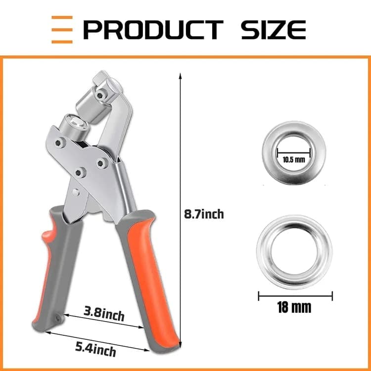 100 pcs Magnetic Hole Punch and Eyelet Set, 10.5 mm, Compatible with Fabric Tarpaulin PVC - Image 2