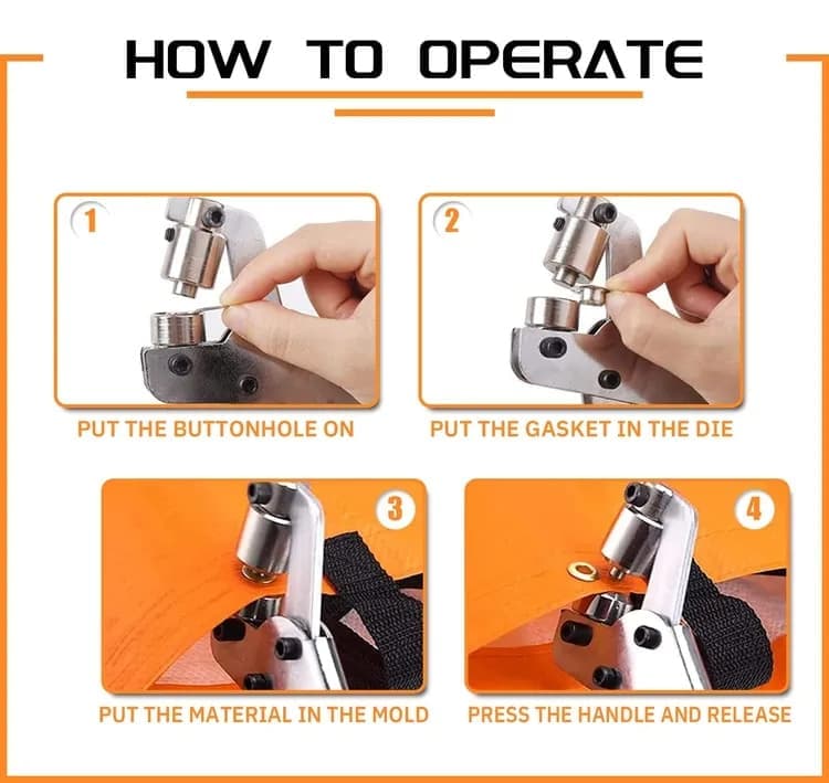 100 pcs Magnetic Hole Punch and Eyelet Set, 10.5 mm, Compatible with Fabric Tarpaulin PVC - Image 3
