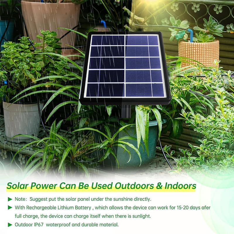 15m Solar Irrigation System with Timer, Automatic Drip Kit, Anti-Siphon, for Garden Greenhouse Vegetables - Image 6