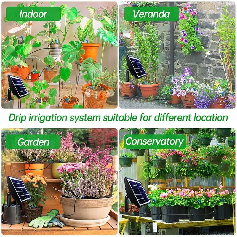 15m Solar Irrigation System with Timer, Automatic Drip Kit, Anti-Siphon, for Garden Greenhouse Vegetables - Image 7