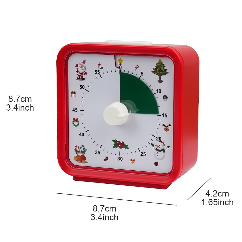 60 Minute Visual Timer for Kids Learning Classrooms Meetings, Adjustable Volume with Magnet, Red - Image 2