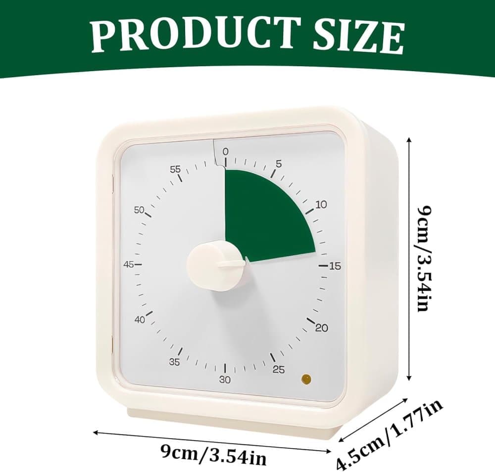60 Minute Visual Timer for Kids Learning Classrooms and Meetings, Adjustable Volume with Magnet, Green - Image 2