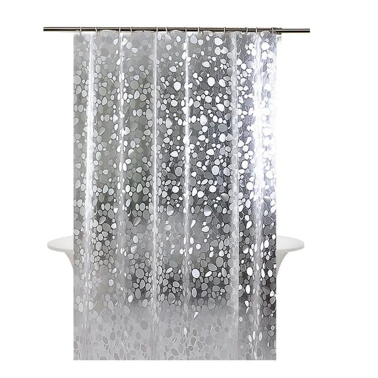 1.8m Waterproof Shower Curtain Lining Pebble Pattern Transparent Odorless for Bathroom, 180x200cm - Image 2