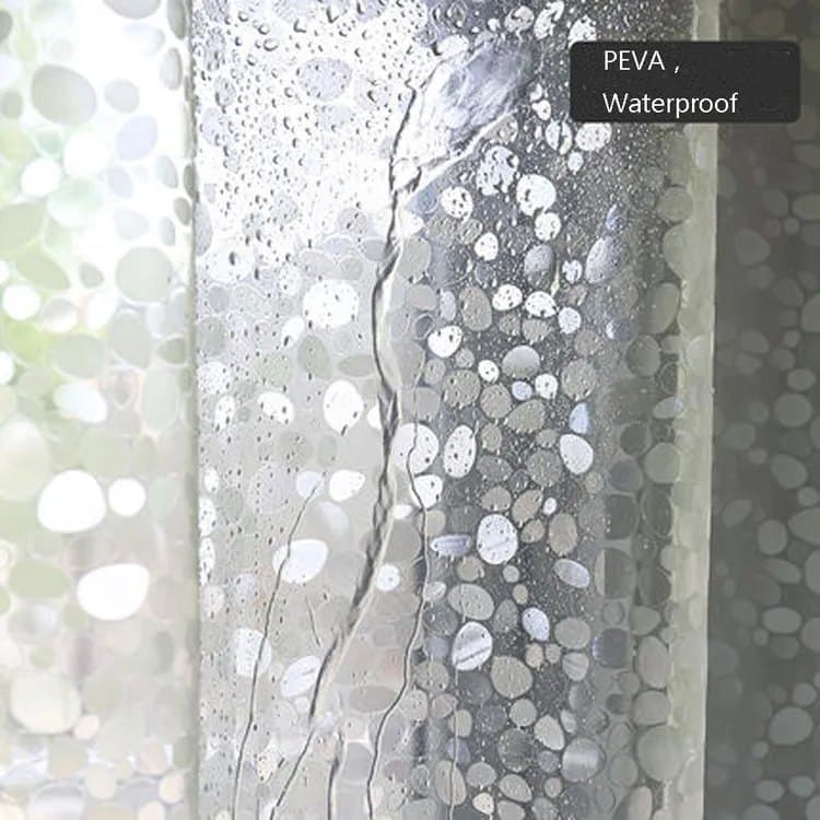 1.8m Waterproof Shower Curtain Lining Pebble Pattern Transparent Odorless for Bathroom, 180x200cm - Image 4