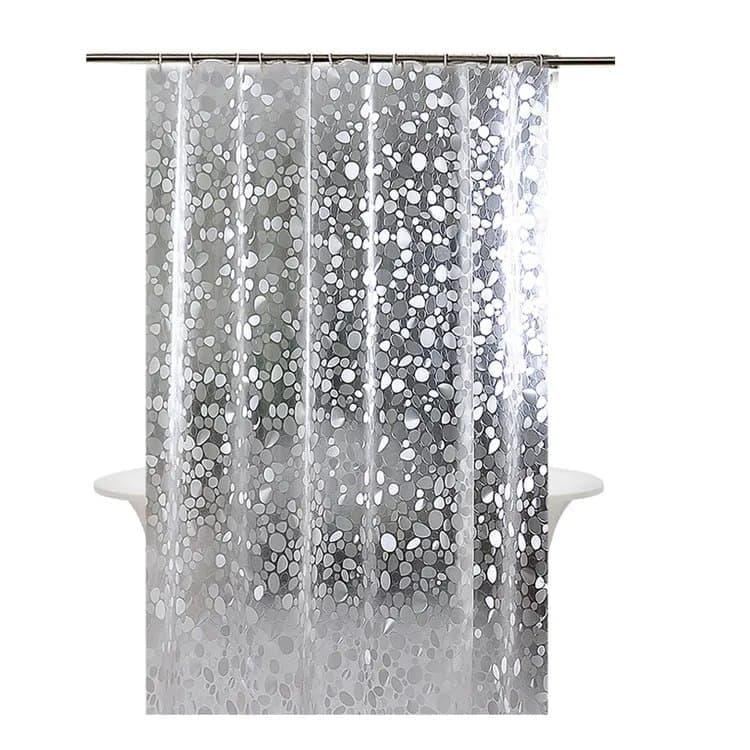 Shower Curtain Lining Pebble Pattern Transparent Waterproof Odorless, 1.5/1.8/2x1.8m, 150×180cm - Image 2