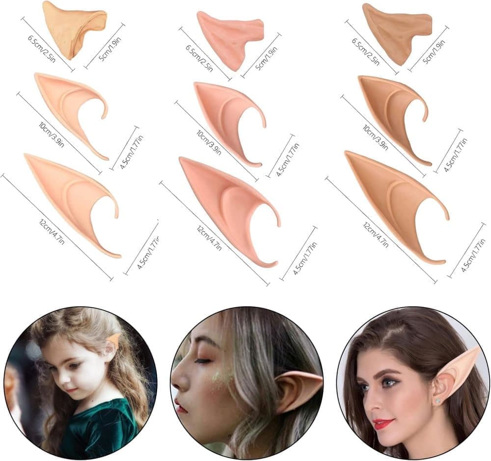 Halloween Elf Ears 9-Pack, One Size, Compatible with Costumes - Image 2