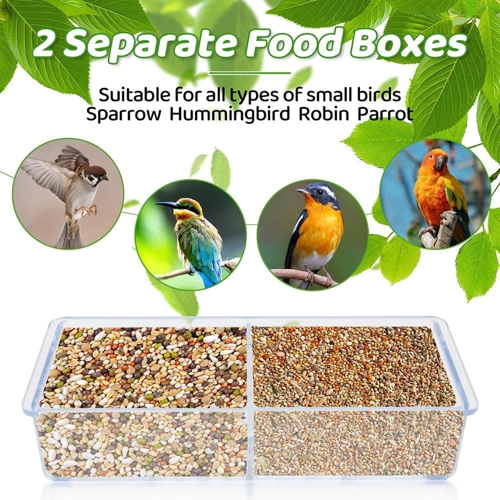 Acrylic bird feeder with suction cup bird bath and food bowl, 15x5.5x16 cm - Image 6