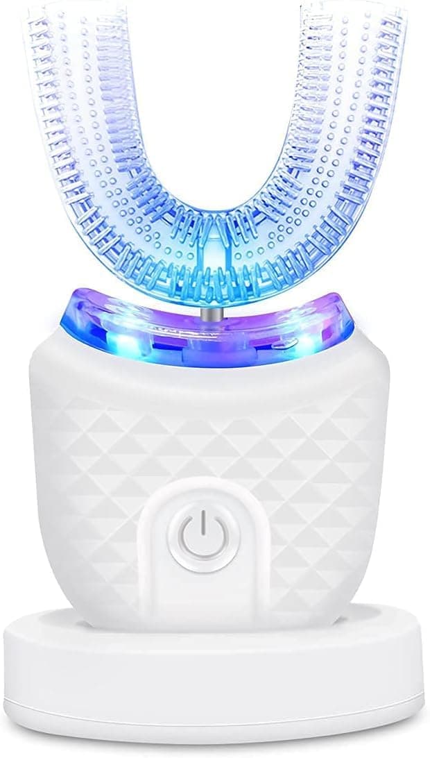 360° U-Shaped Electric Toothbrush, 3 Cleaning Modes, IPX7 Waterproof, Automatic Ultrasonic Tooth Cleaner, Compatible with Oral-B, White - Image 1