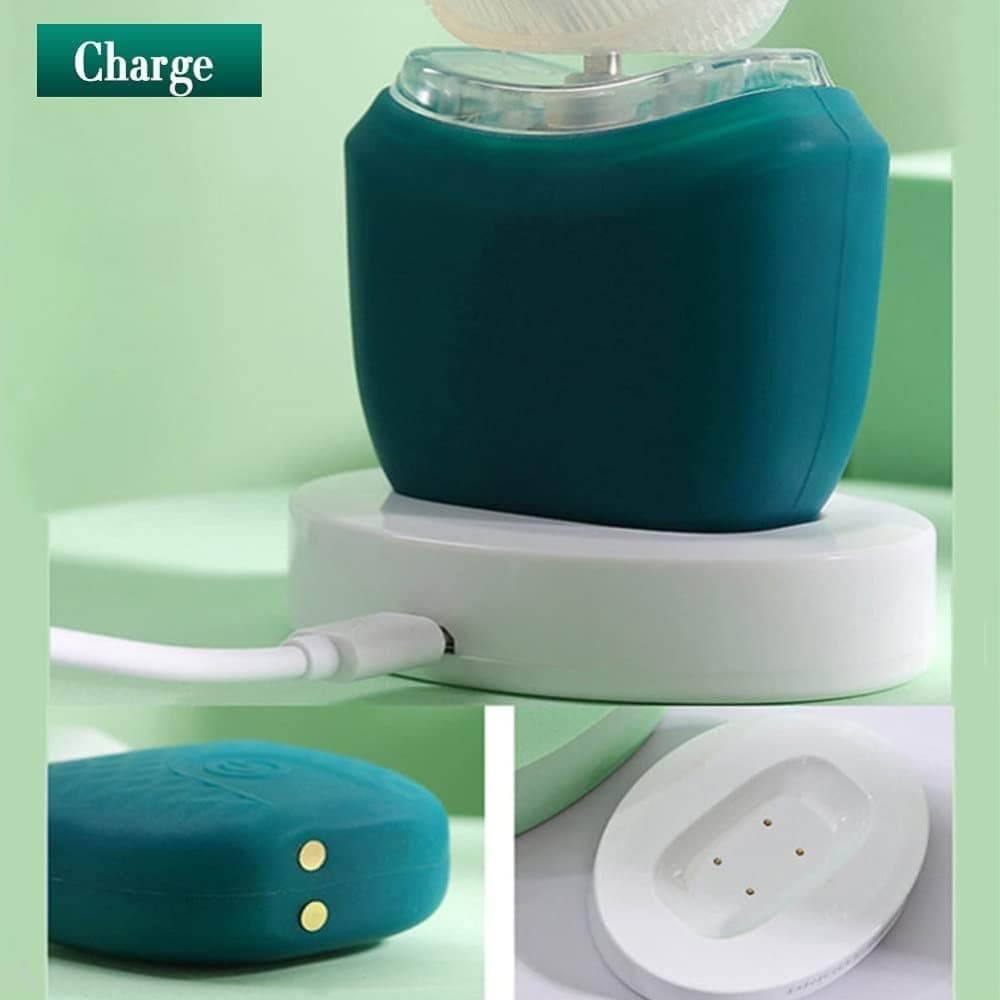 360° U-Shaped Electric Toothbrush, 3 Cleaning Modes, IPX7 Waterproof, Automatic Ultrasonic Tooth Cleaner, Compatible with Oral-B, White - Image 7