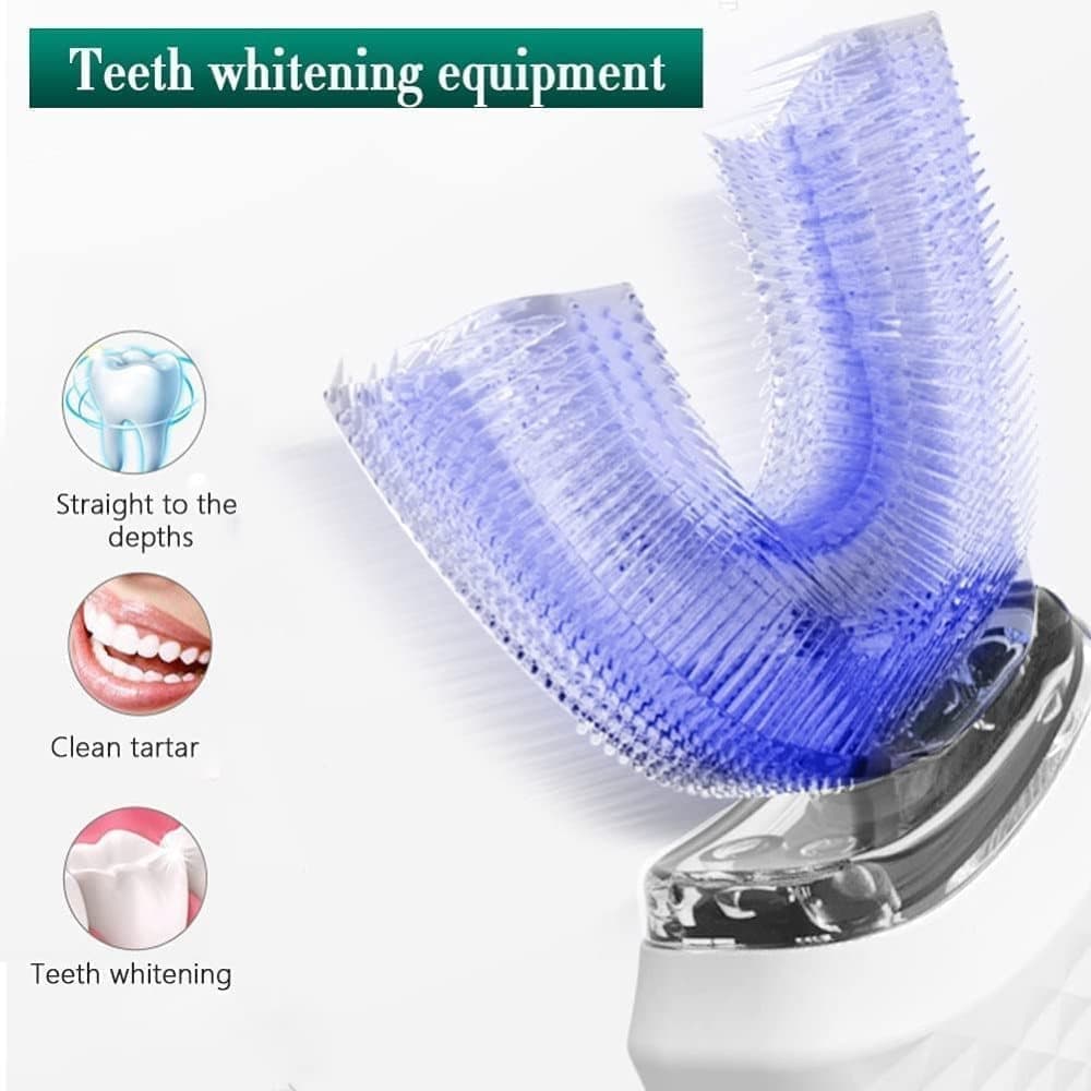 360° U-Shaped Electric Toothbrush with 3 Cleaning Modes, IPX7 Waterproof, Automatic Ultrasonic Tooth Cleaner, Compatible with Oral-B, Pink - Image 5
