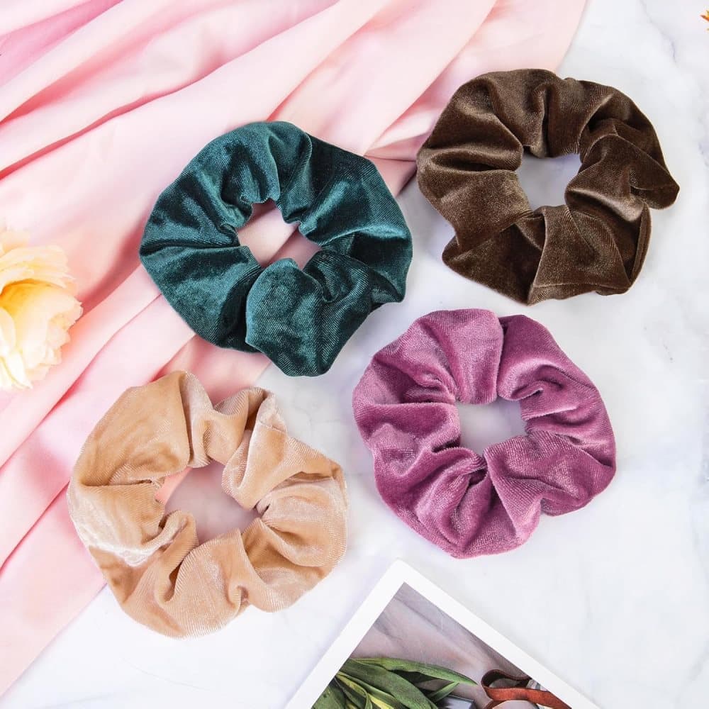 12pcs Velvet Hair Scrunchies for Women, Large Size - Image 3