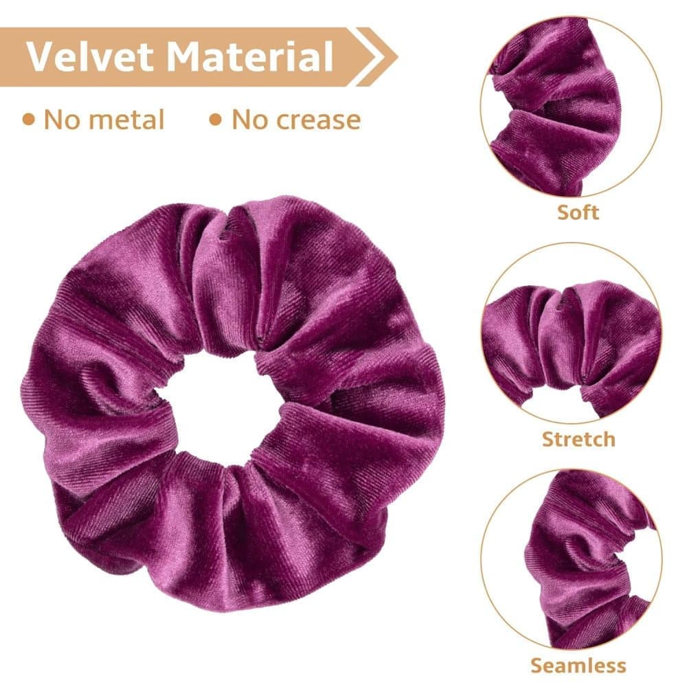 12pcs Velvet Hair Scrunchies for Women, Large Size - Image 5