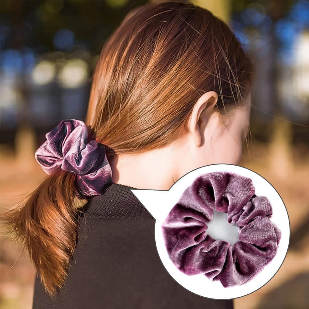 12pcs Velvet Hair Scrunchies for Women, Large Size - Image 6