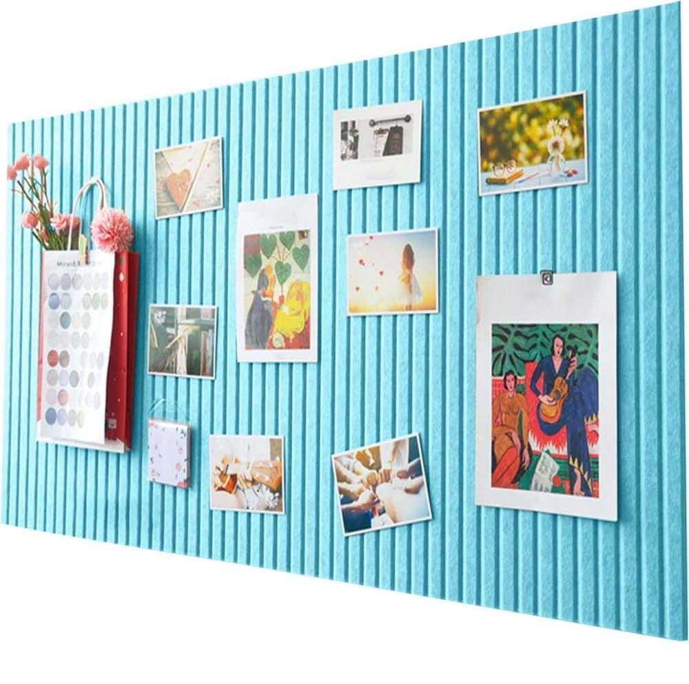 Blue Self-Adhesive Photo Board, Decorative Cork and Wall Panel Bulletin Board with Acoustic Panels for Photos and Messages, for Home and Office, 30x30cm - Image 1