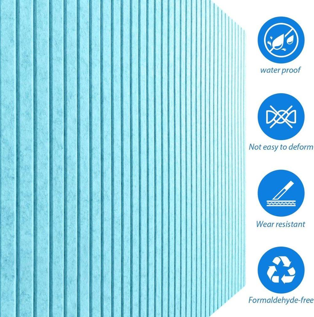 Blue Self-Adhesive Photo Board, Decorative Cork and Wall Panel Bulletin Board with Acoustic Panels for Photos and Messages, for Home and Office, 30x30cm - Image 4