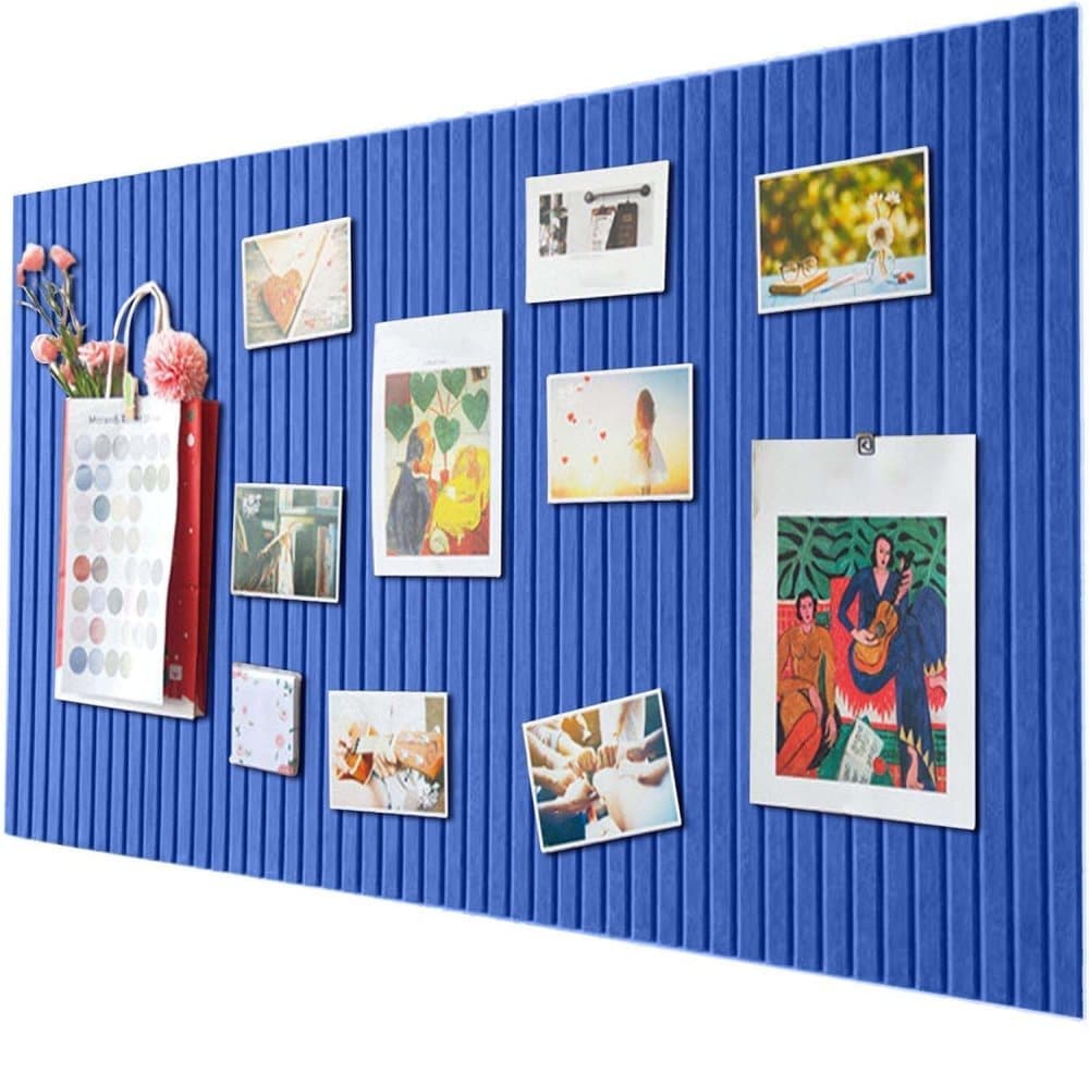 30x30cm Self-adhesive Cork Bulletin Board for Photos and Messages, Dark Blue, for Home and Office - Image 1