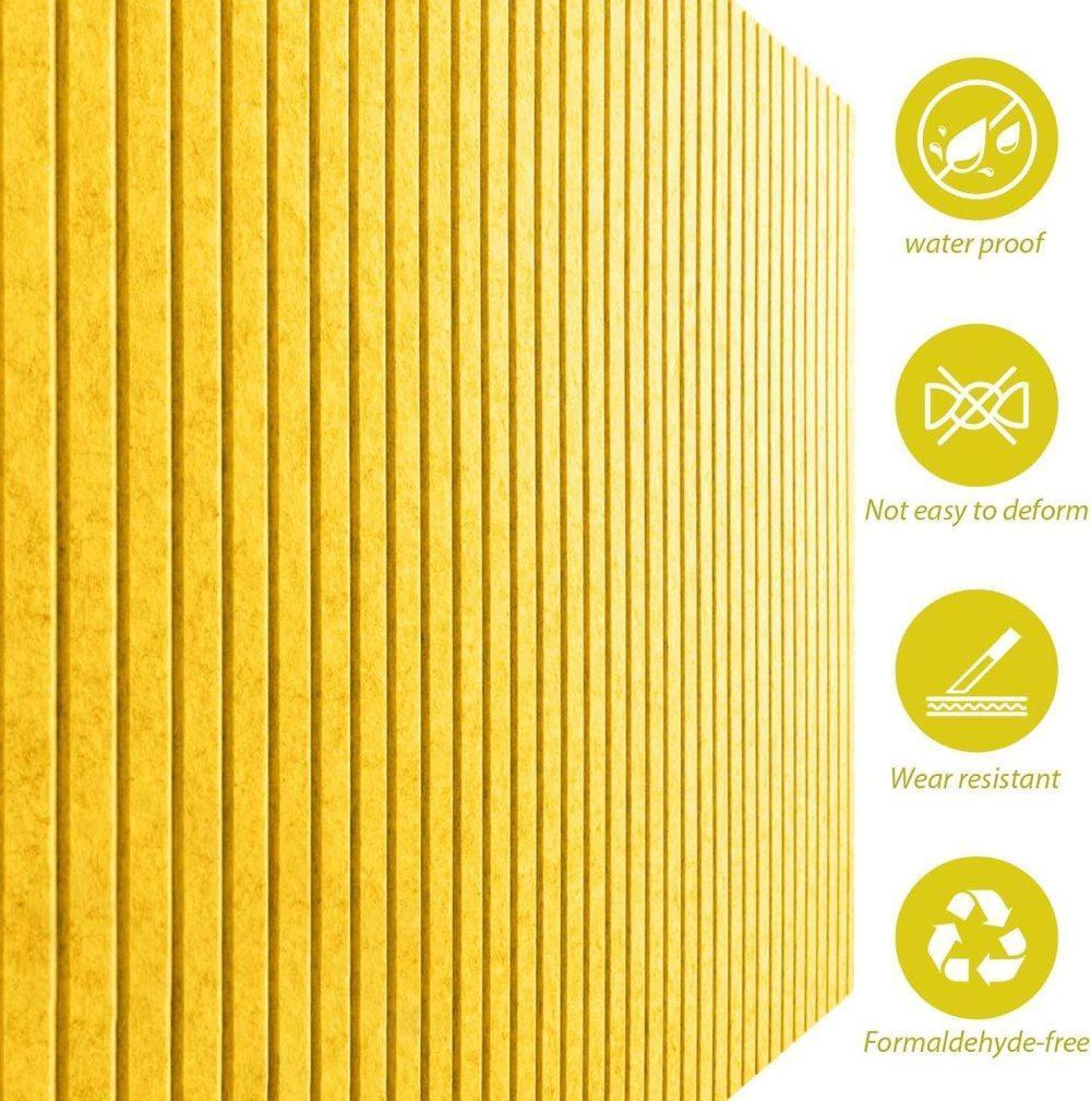 Yellow Self-adhesive Photo Board, Decorative Cork and Wall Panel Bulletin Board with Acoustic Panels for Photos and Messages, for Home and Office, 30x30cm - Image 3
