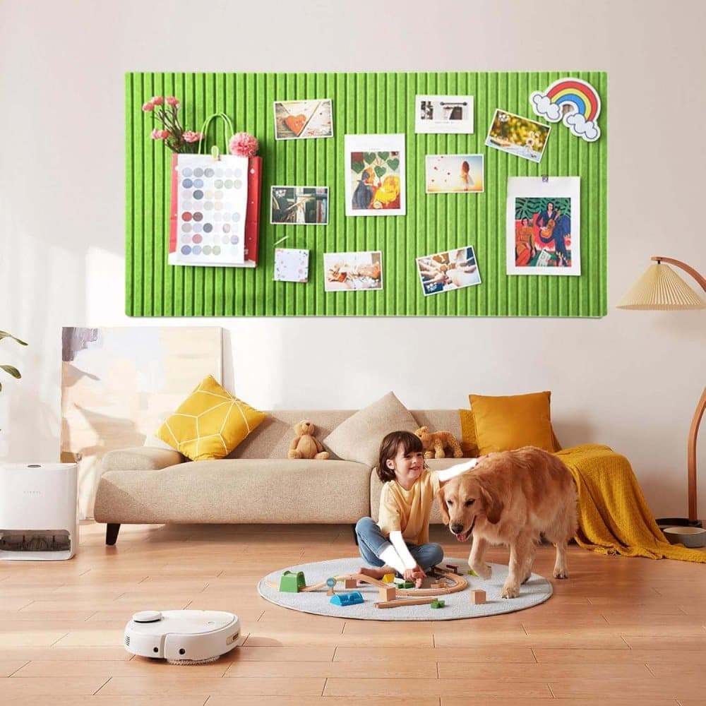 30x30cm Self-Adhesive Photo Board, Decorative Cork and Wall Panel for Photos and Messages, Green, for Home and Office - Image 3