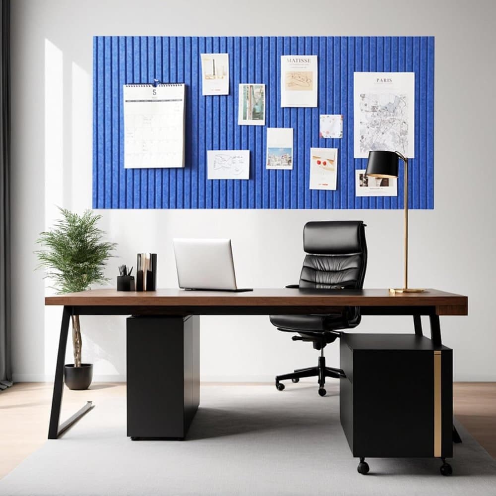 40x60cm Self-adhesive Photo Board, Decorative Cork and Wall Panel Bulletin Board with Acoustic Panels for Photos and Messages, Dark Blue, for Home and Office - Image 2