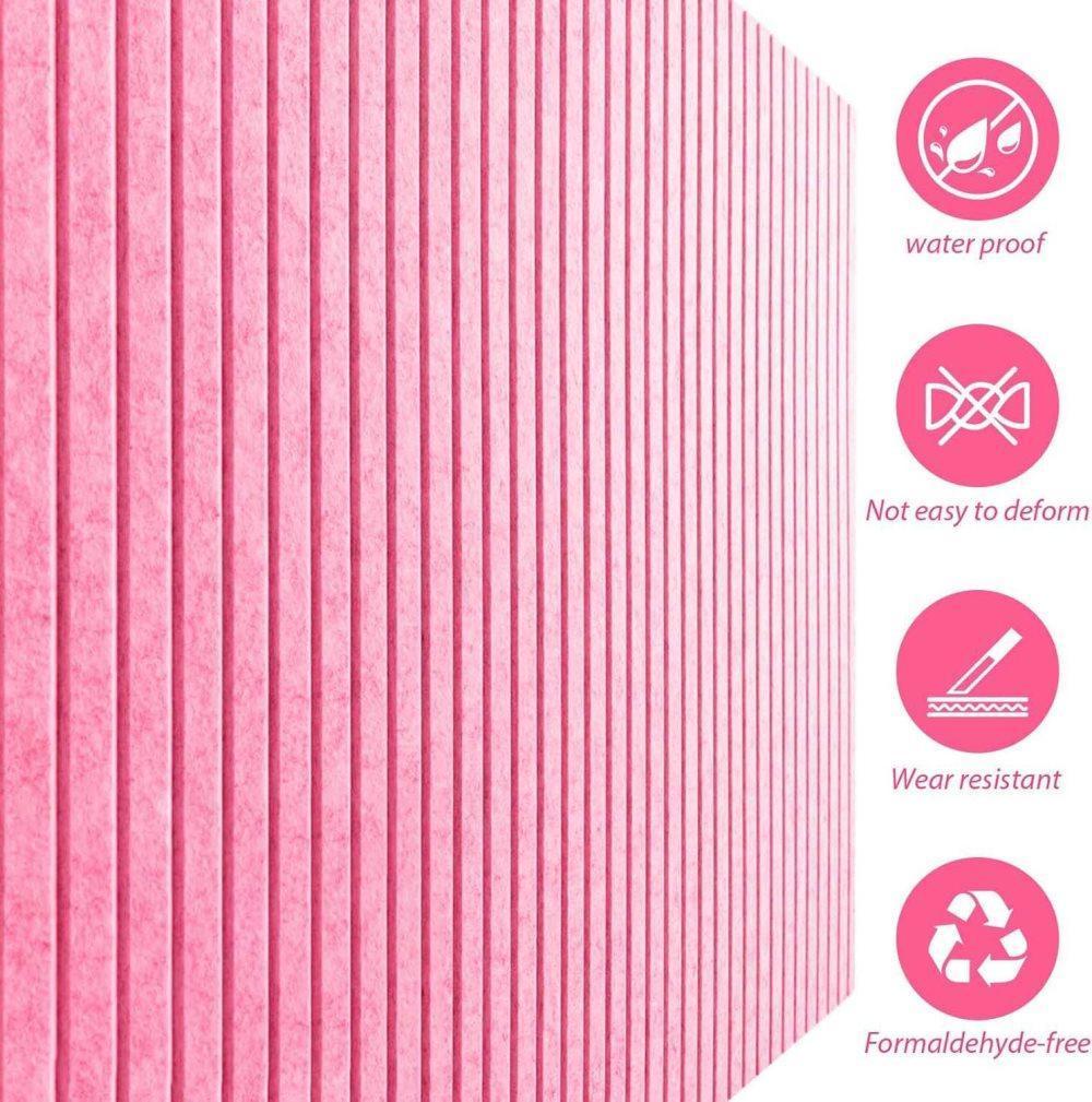 Self-adhesive photo board with decorative cork and acoustic panels for photos and messages, compatible with home and office decor, pink, 40x60cm - Image 2