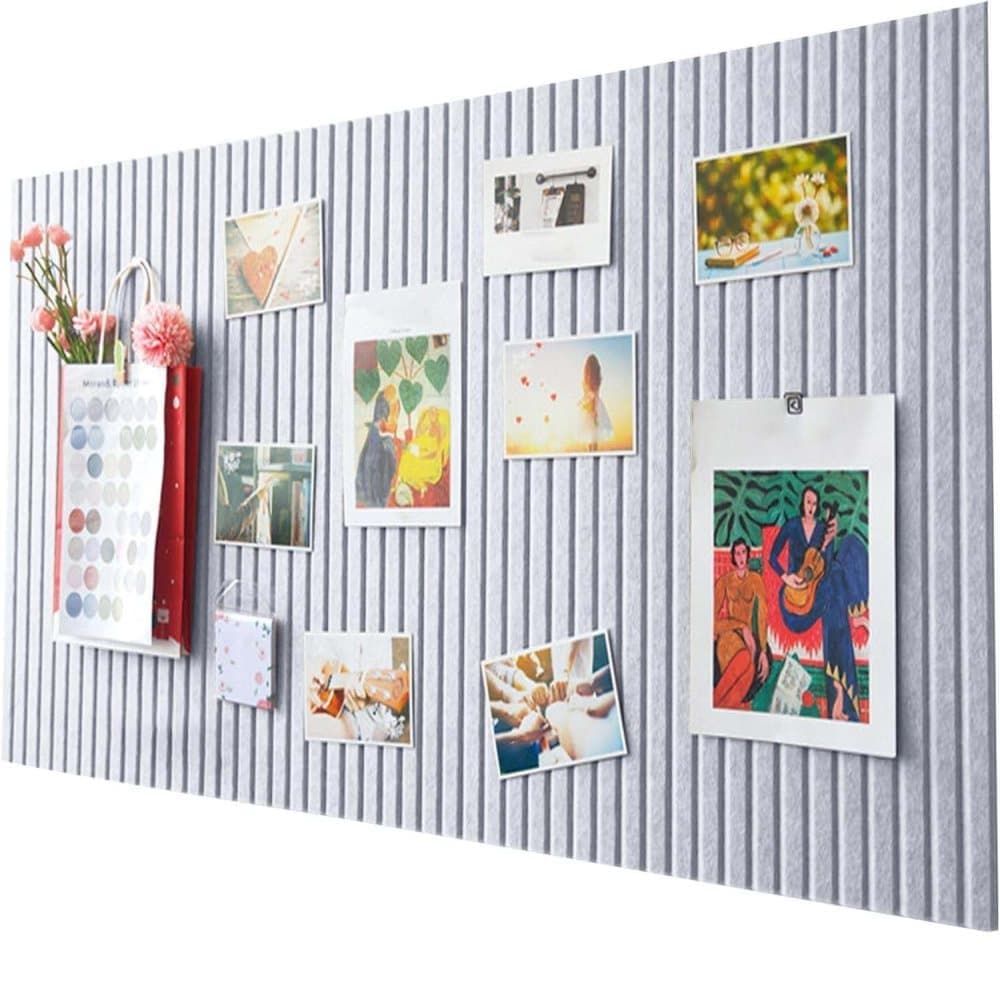 40x60cm Self-Adhesive Photo Board, Decorative Cork and Wall Panel Bulletin Board with Acoustic Panels for Photos and Messages, Gray, for Home and Office - Image 1