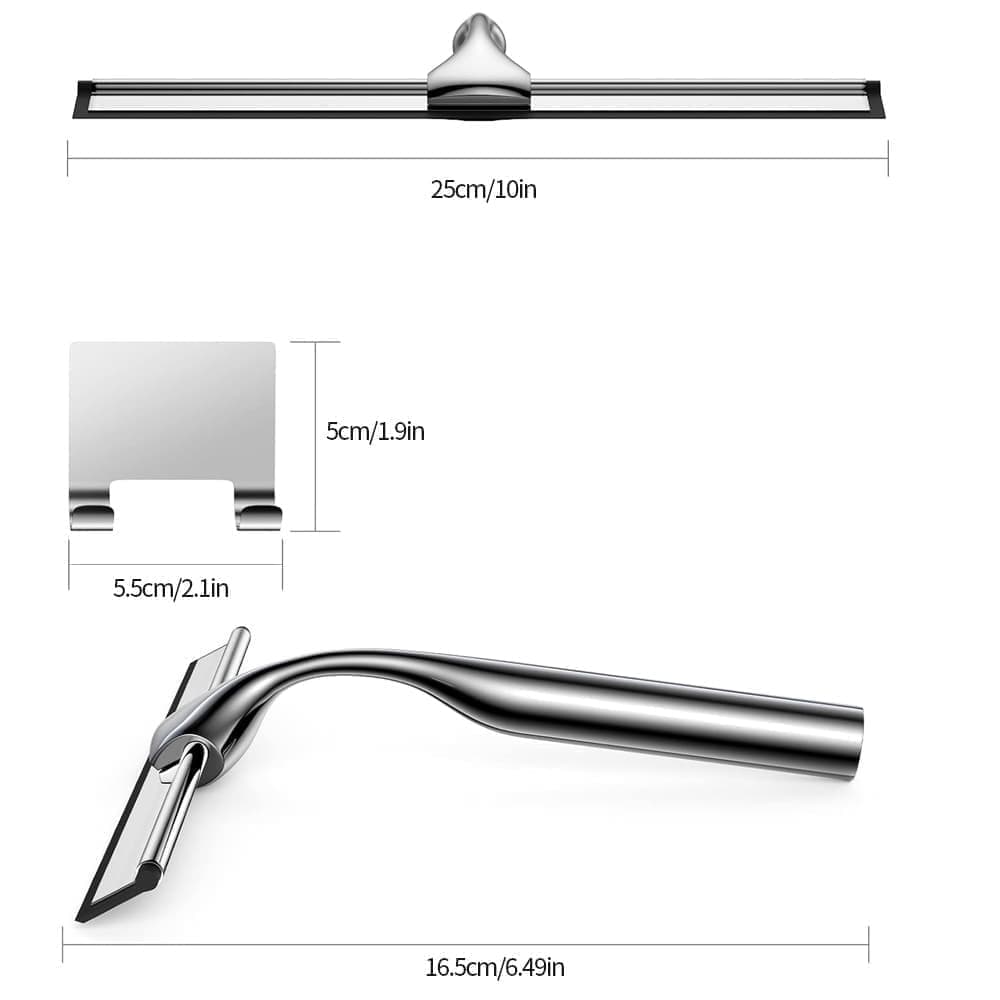 Bathroom Scraper with Wall Hook for Shower Door Kitchen Windows and Car Glass, 1 Pack - Image 3