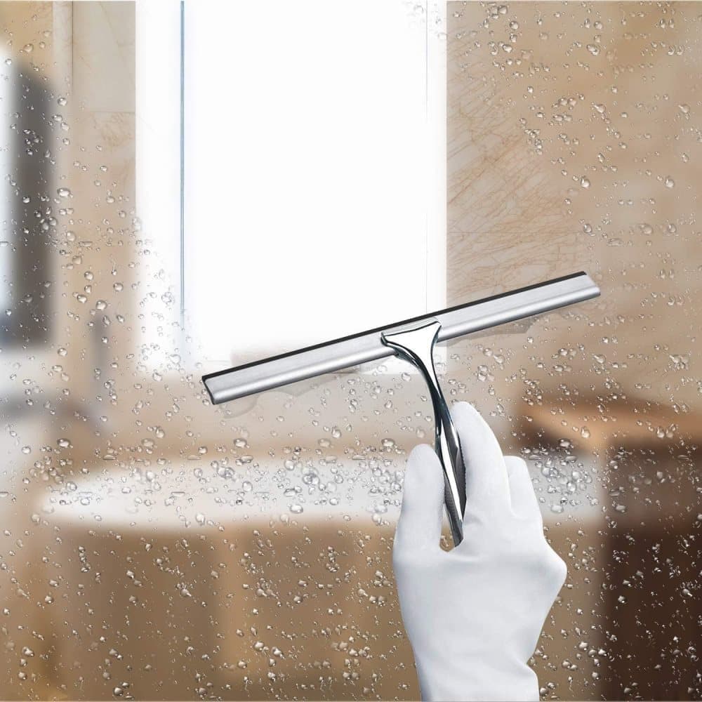 Bathroom Scraper with Wall Hook for Shower Door Kitchen Windows and Car Glass, 1 Pack - Image 4