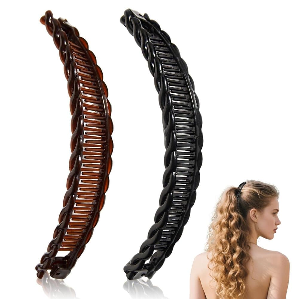 2 pcs Banana Hair Clips, French Fishtail Hair Accessories Combs - Image 1
