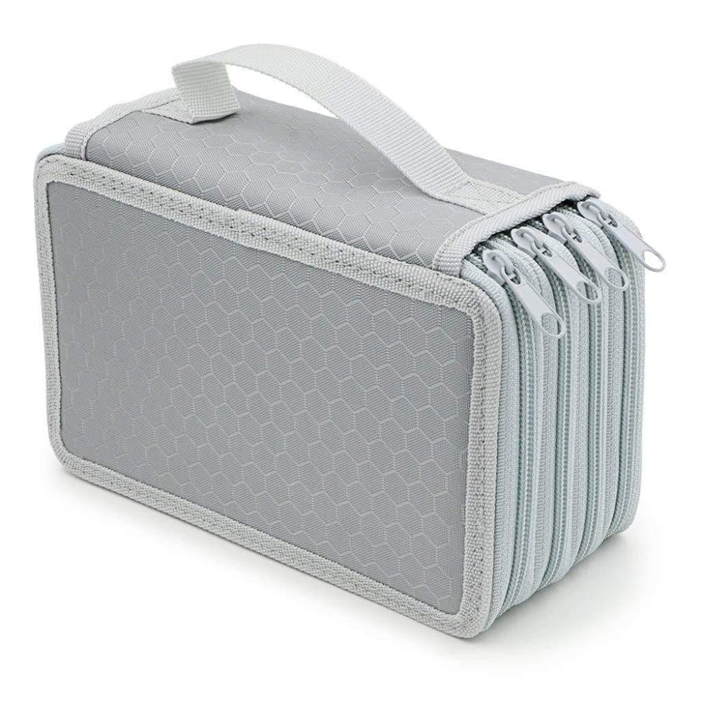 72 Holes Pen Case with Compartments, Large Capacity Lightweight Durable, Gray, Compatible with Students and Office Use - Image 1