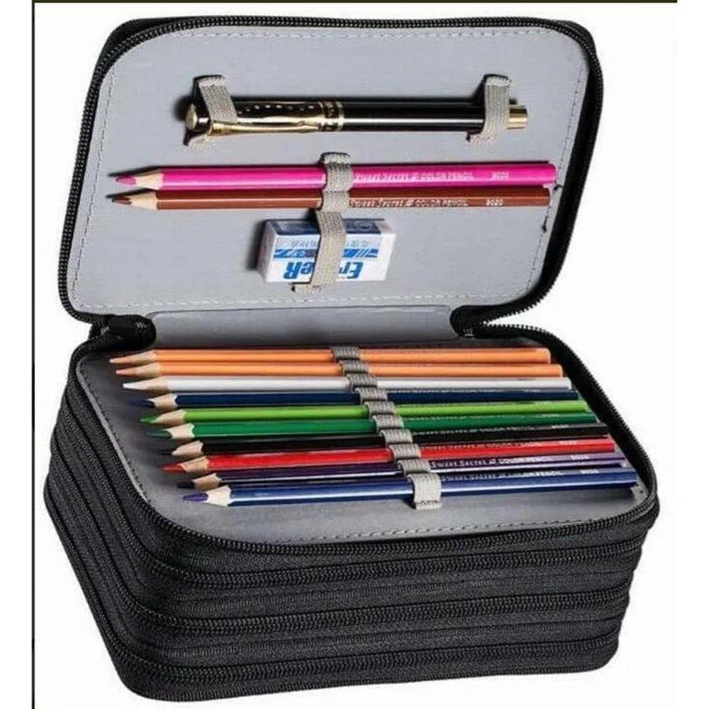 72 Holes Pen Case with Compartments, Large Capacity Lightweight Durable, Gray, Compatible with Students and Office Use - Image 5
