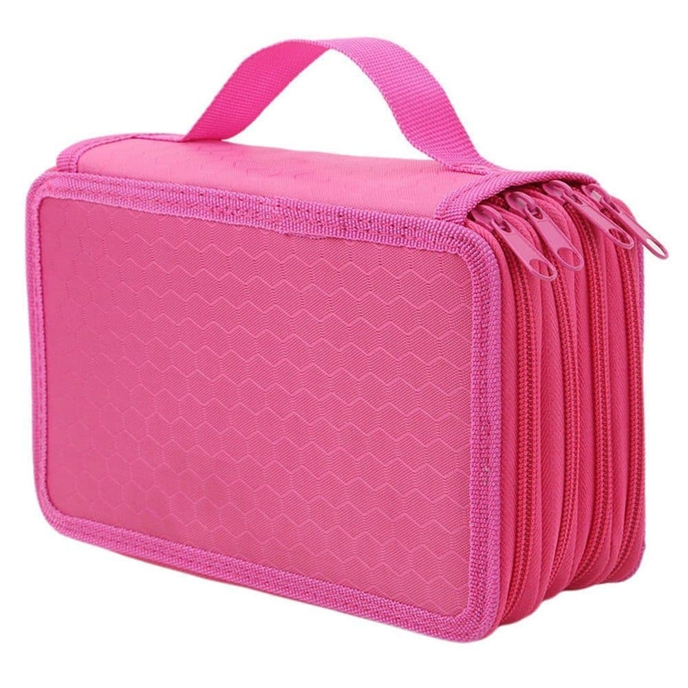 72 Holes Pen Case with Compartments, Large Capacity Multifunctional Organizer, Lightweight Durable for Students and Office Use, Red - Image 1