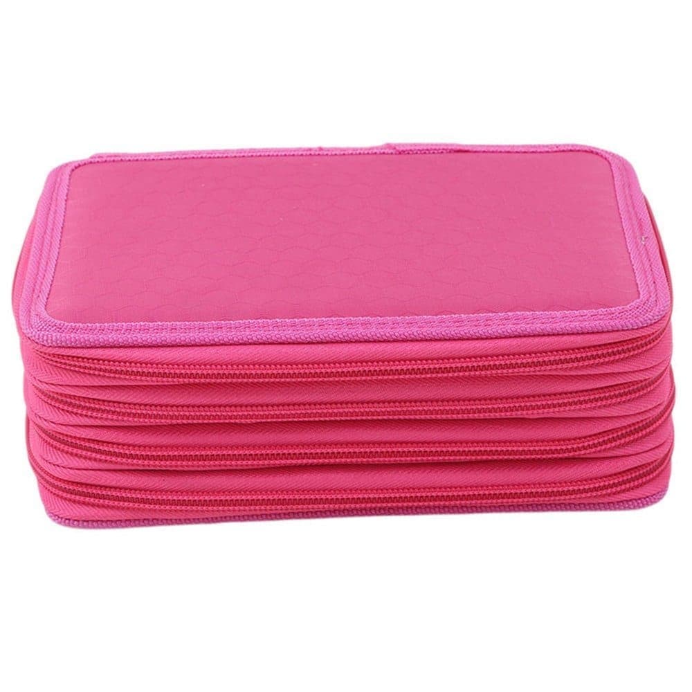 72 Holes Pen Case with Compartments, Large Capacity Multifunctional Organizer, Lightweight Durable for Students and Office Use, Red - Image 3