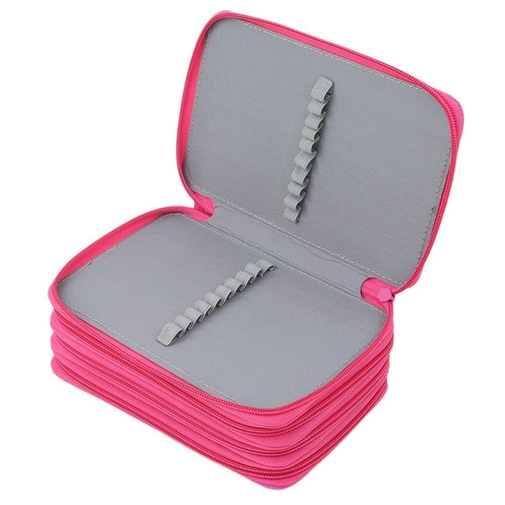72 Holes Pen Case with Compartments, Large Capacity Multifunctional Organizer, Lightweight Durable for Students and Office Use, Red - Image 4