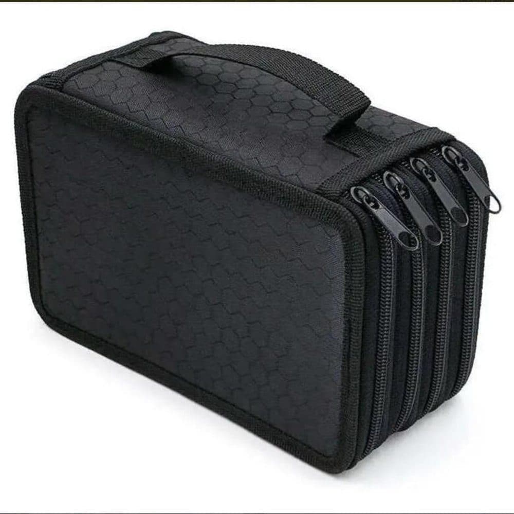 72 Holes Pen Case with Compartments, Large Capacity Lightweight Durable for Students and Office Use, Orange - Image 2