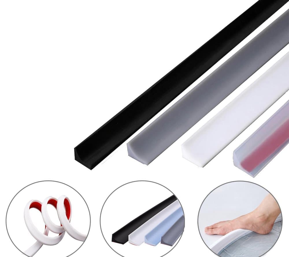 2 m Self-Adhesive Shower Strip Water Barrier, Gray, 5 Colors - Image 1