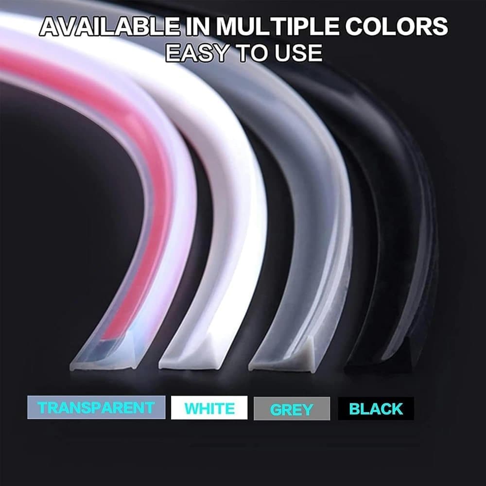 5 Colors Self-Adhesive Shower Strip Water Barrier with Self-Adhesive Strip, 2 m, White - Image 7